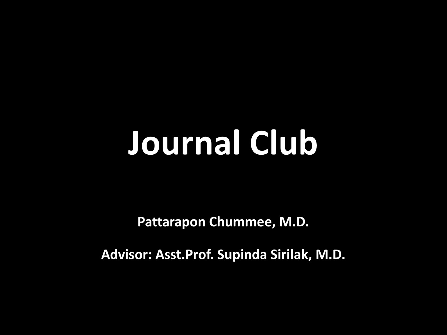 กิจกรรม JOURNAL CLUB 20 สิงหาคม 2563