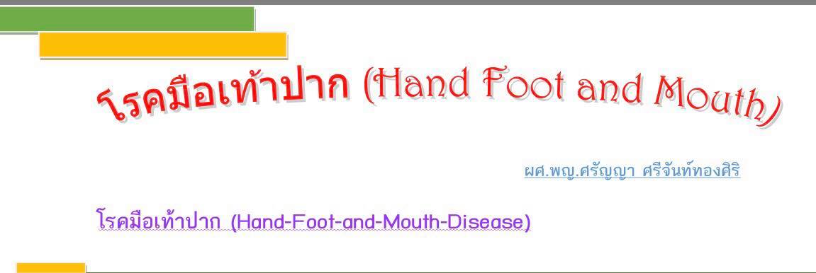 โรคมือเท้าปาก (Hand-Foot-and-Mouth-Disease)