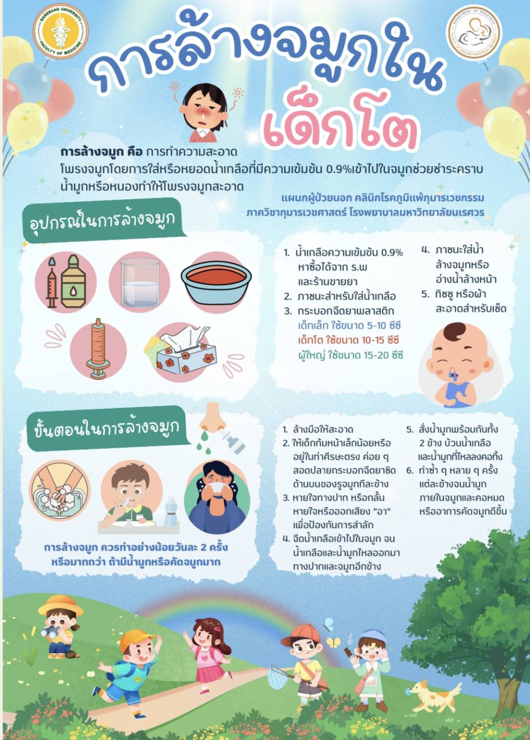 การล้างจมูกในเด็กโต