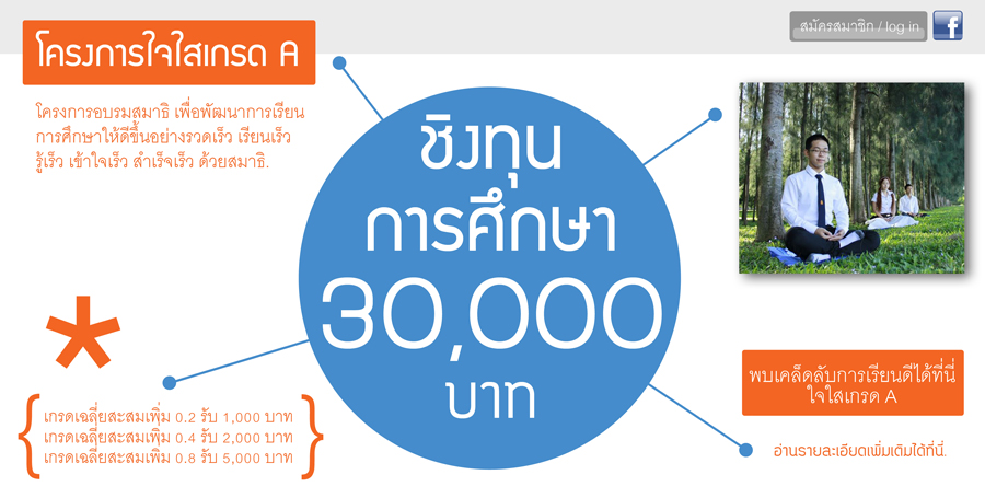 โครงการ ใจใสเกรด A เรียนดี มีทุนให้